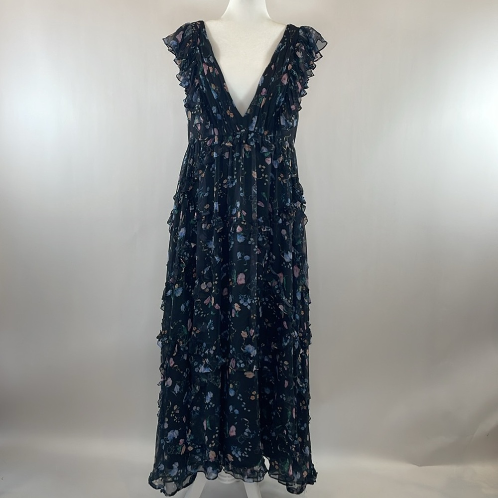 Ieena for Mac Duggal Ruffled Floral Gown, Size 14 - Picture 7 of 16